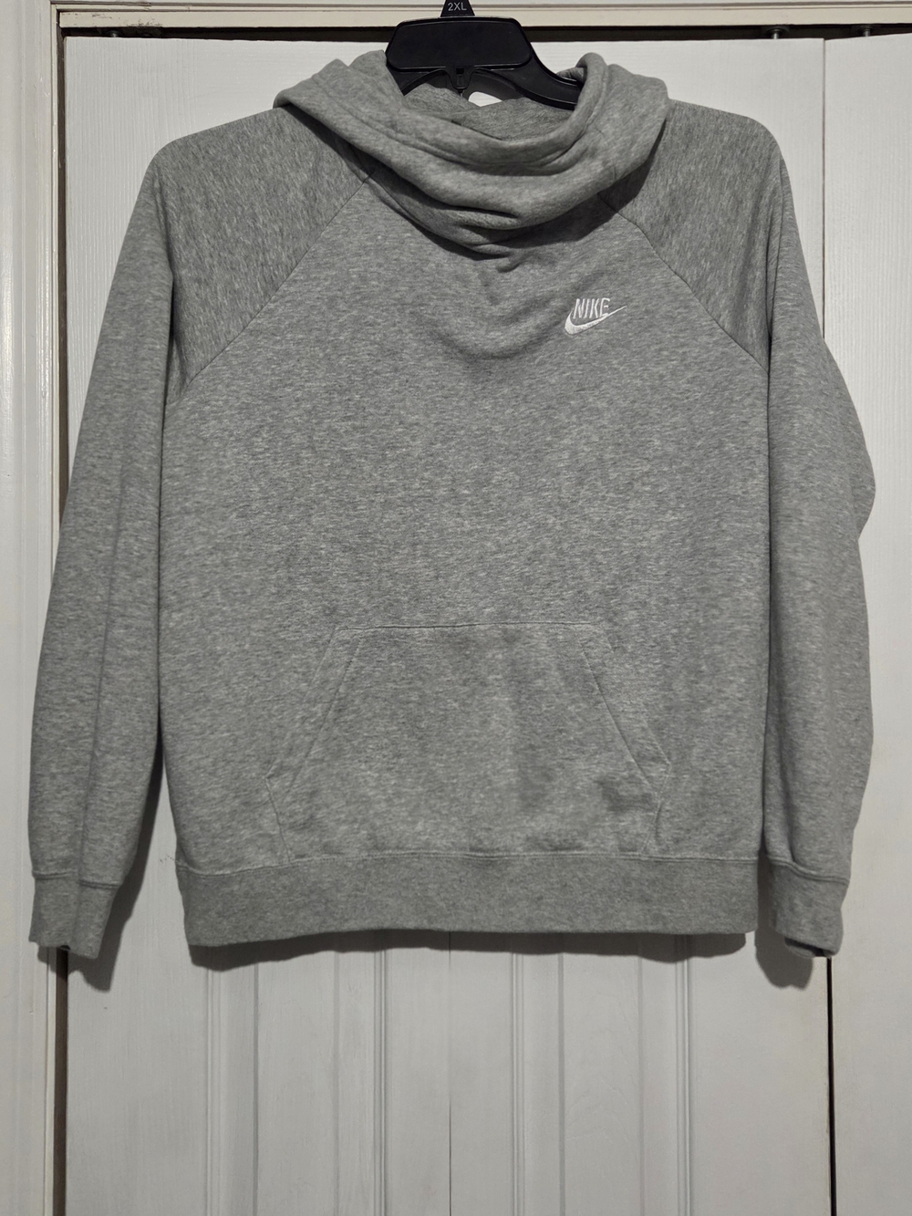 Nike Light Gray Pullover Hoodie with Small Chest Swoosh